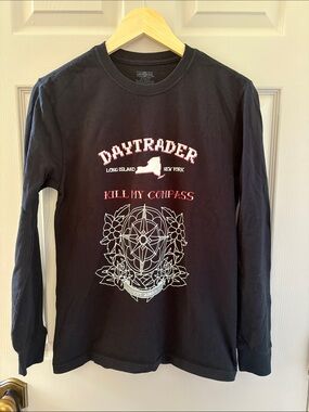 Jerzees Black Long Sleeve Daytrader Graphic Tee